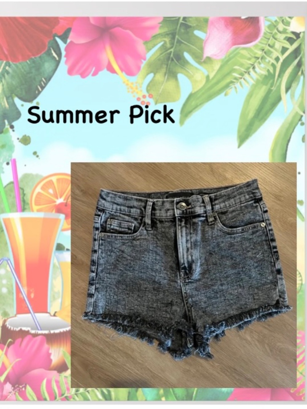 Kendall & Kylie High Rise Acid Wash Jean Shorts/Size 5/2…